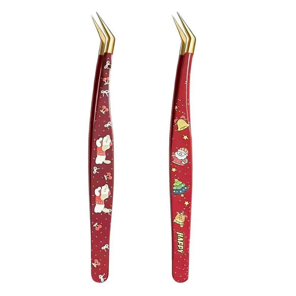 Anti-Static Stainless Steel False Eyelash Tweezers – Curved Tip Eyelash Tweezers PRIMED
