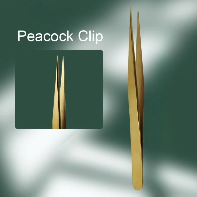 Stainless Steel Eyelash Grafting Tweezers – Precision Lash Clip