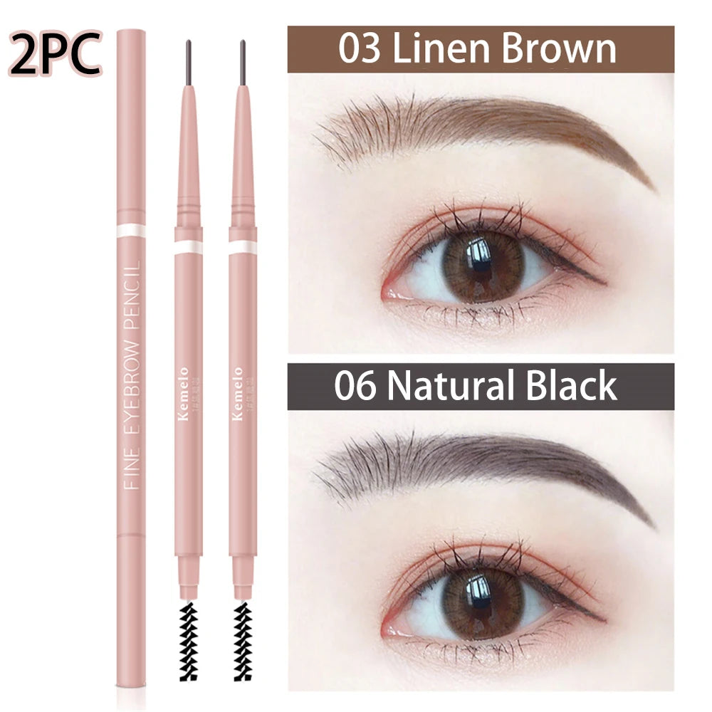 1.5mm Ultra-Fine Waterproof Eyebrow Pencil with Spoolie Brush