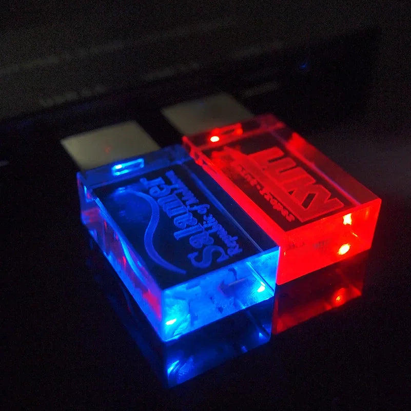 10-Pack Crystal 3D USB 3.0 Flash Drives | Free Engraved Logo USB Flash Drive PRIMED