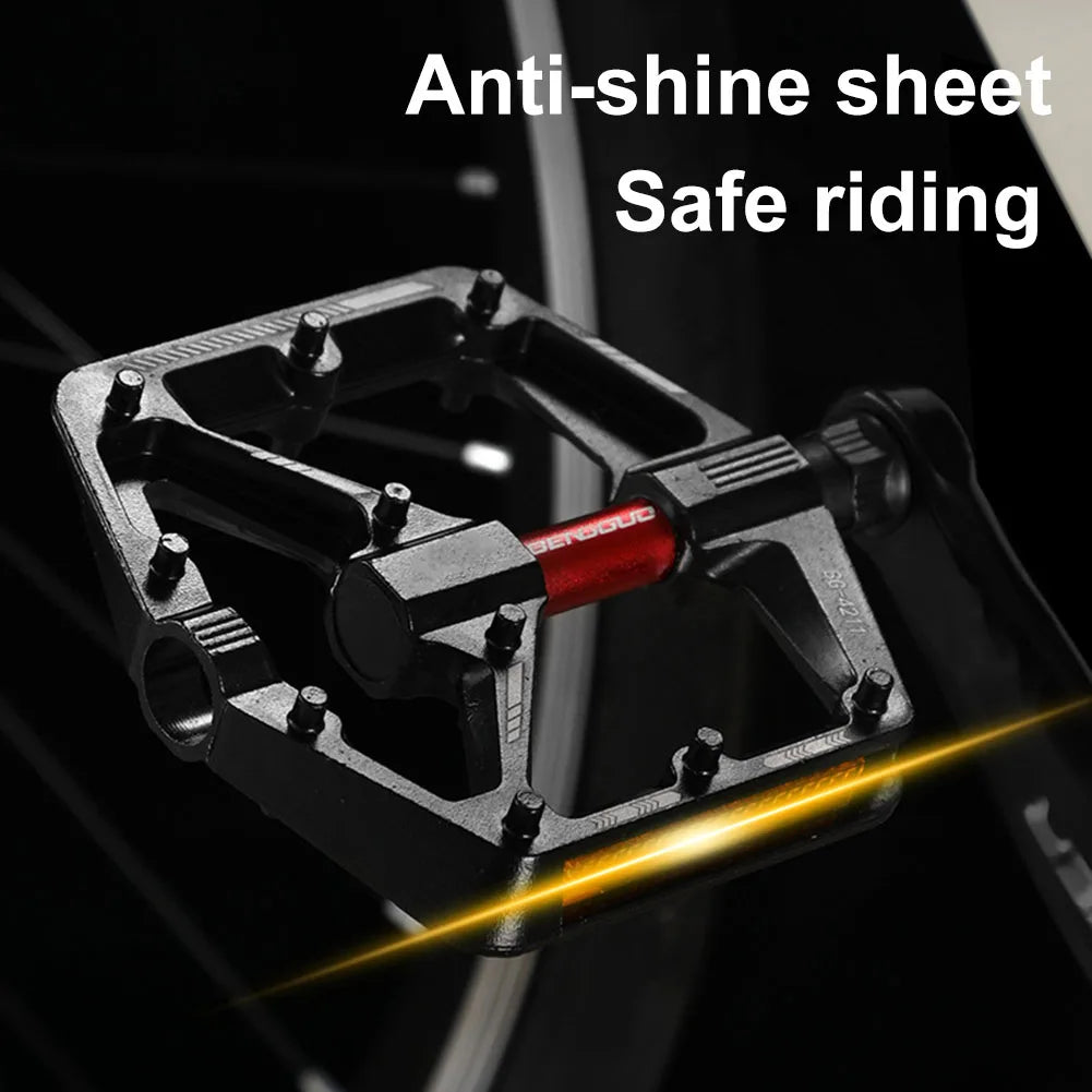 Ultralight Aluminum Bike Platform Pedals – Reflector & Anti-Slip Bicycle Platform Pedals PRIMED