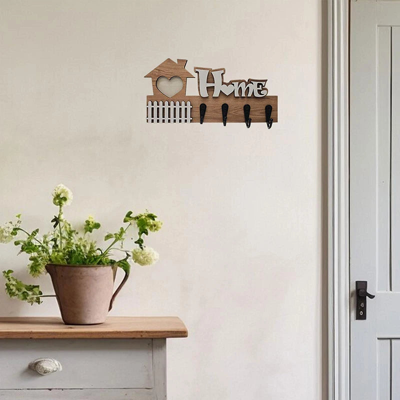 Wooden Wall Hook – Decorative Key Holder & Door Hanger