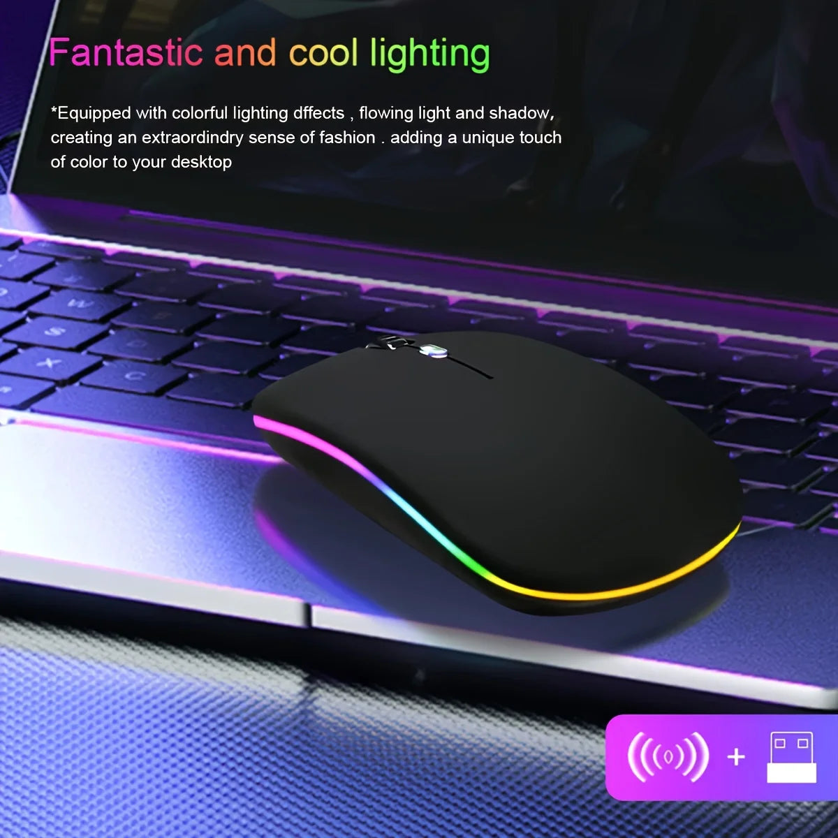 Dual-Mode Bluetooth Wireless Mouse – Rechargeable Ergonomic Wireless Computer Mouse PRIMED