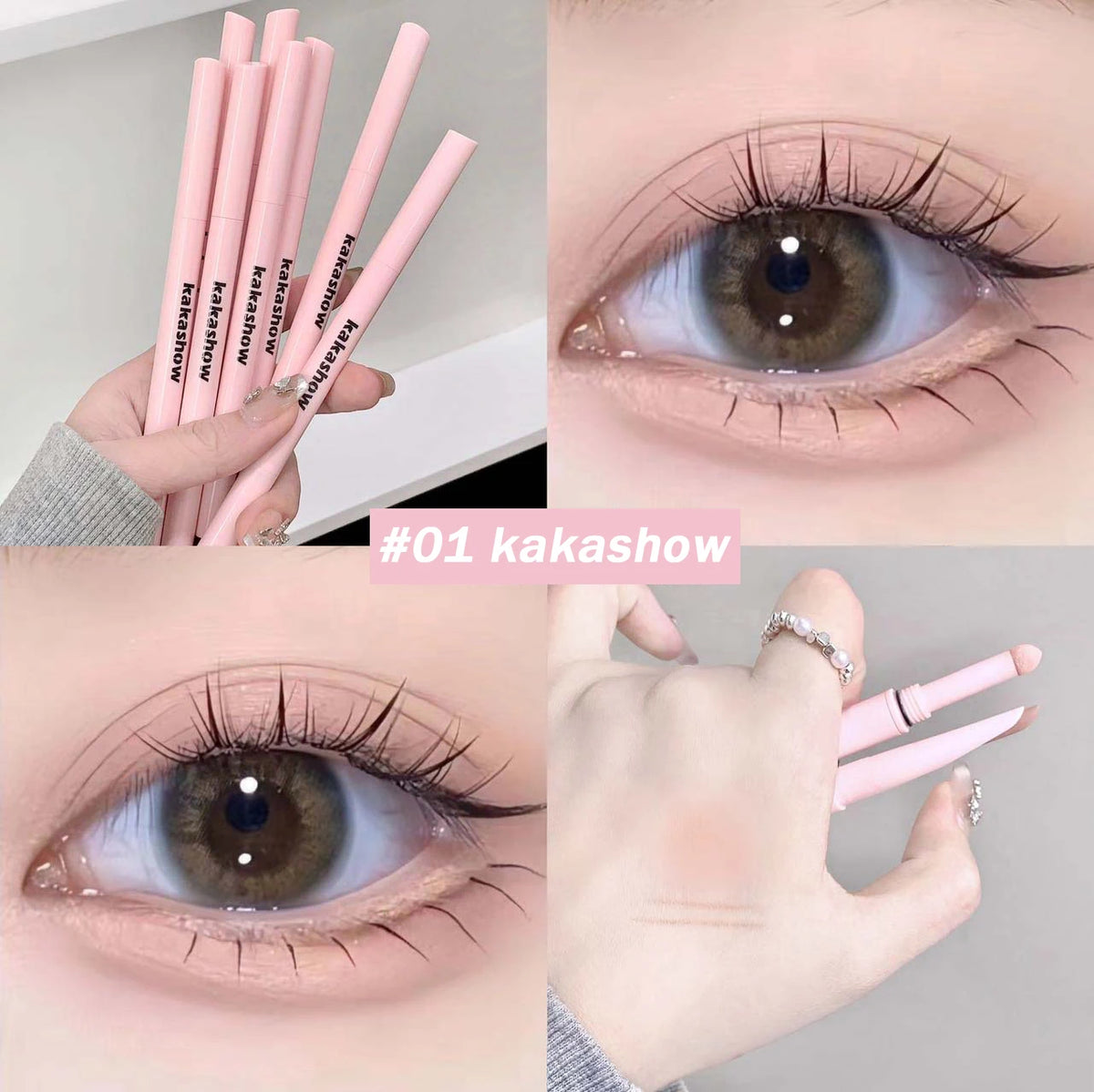 Double-End Lying Silkworm Eyeliner & Glitter Eyeshadow Pencil Eyeliner Eyeshadow Pencil PRIMED 01-kakashow