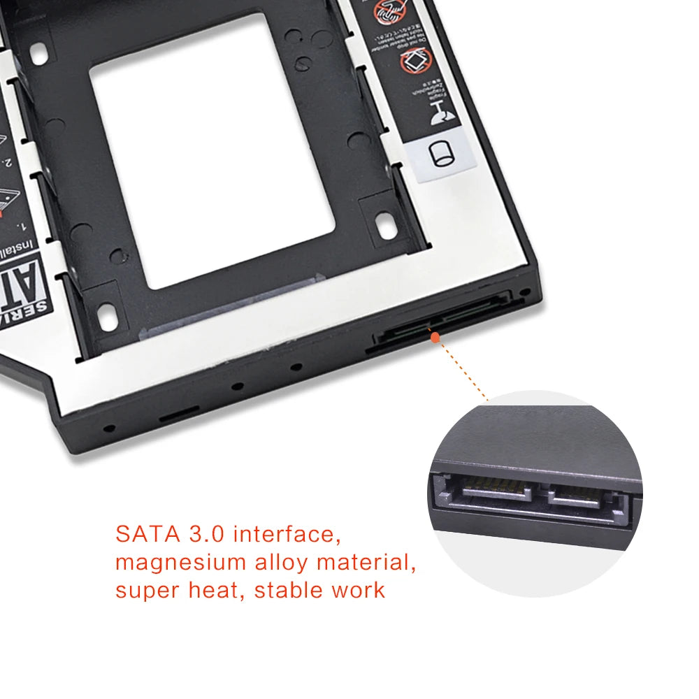 TISHRIC HDD Caddy 9.5mm 12.7mm SATA SSD Hard Drive Enclosure HDD Caddy Enclosure PRIMED