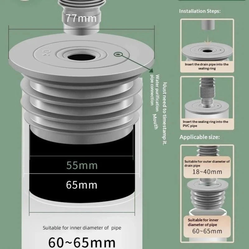 Silicone Floor Drain Seal Ring – Anti-Odor Sewer Pipe Plug