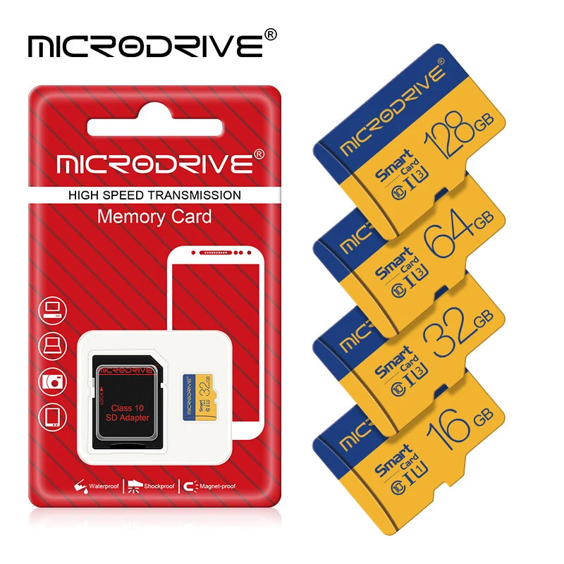 MicroDrive Micro SD Card U3 A2 V30 | 8GB to 256GB Flash Micro SD Memory Card PRIMED
