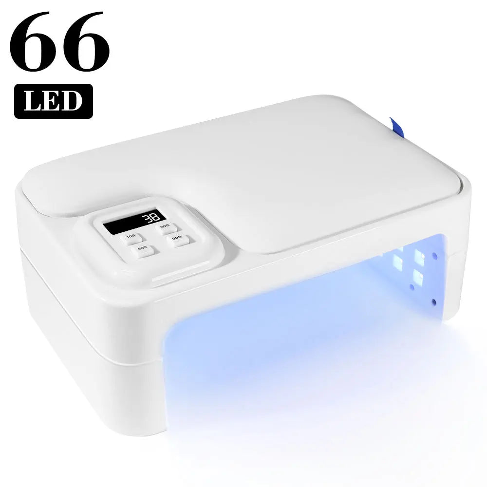 UV LED Nail Lamp 66 Beads + Leather Hand Pillow | Gel Curing