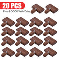 20-Pack Rosewood USB Flash Drives Custom Logo 32/64/128GB USB Flash Drive PRIMED 64 GB 20PCS-With Box A