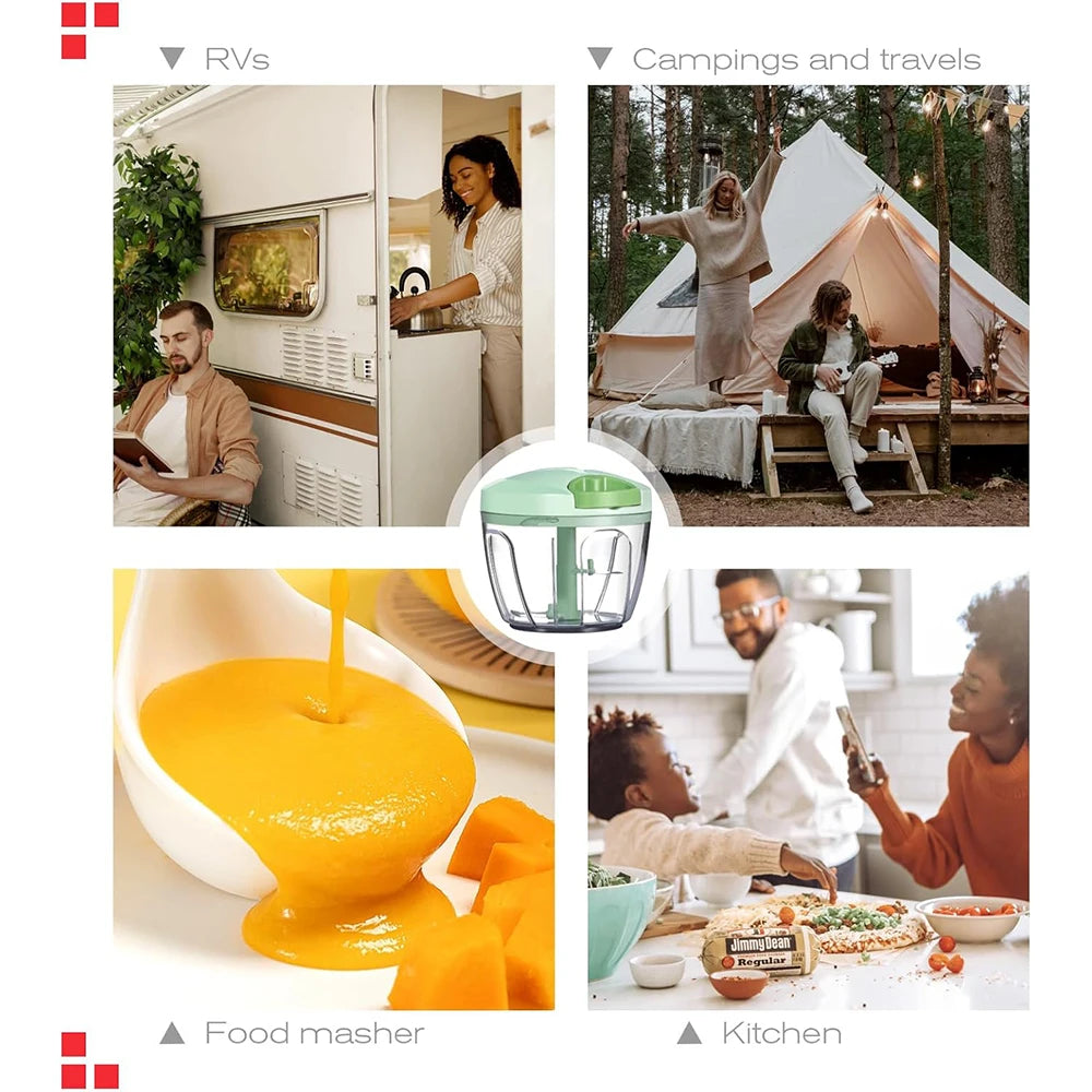 LMETJMA Manual Vegetable Chopper – Hand Pull Garlic Mincer Manual Vegetable Chopper PRIMED