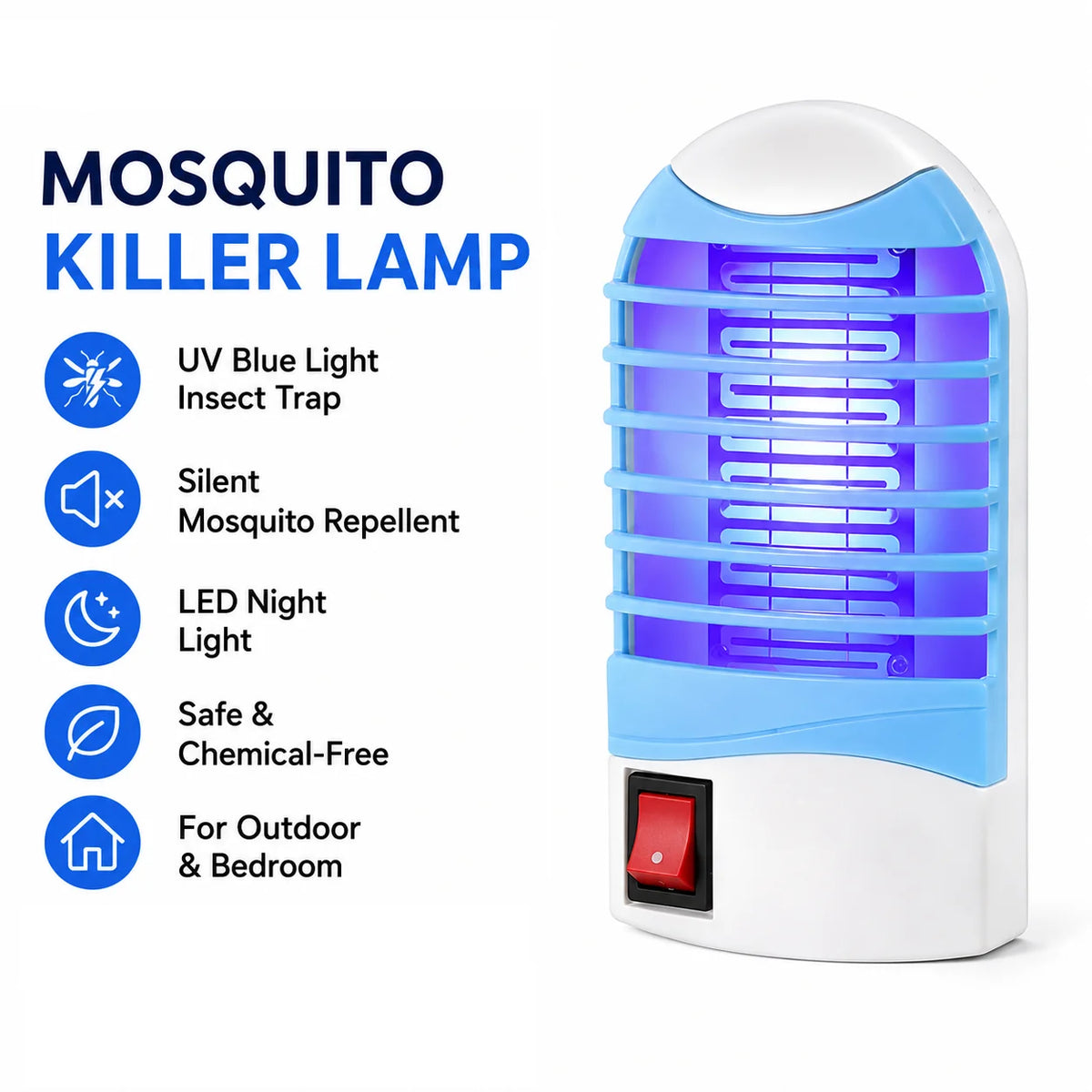 UV LED Mosquito Killer Lamp – Silent Indoor & Outdoor Bug Trap UV Bug Zapper Lamp PRIMED