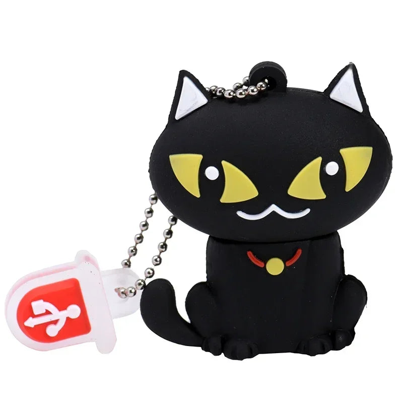 JASTER Cartoon Animal USB Flash Drive 8GB–64GB | Cute Gift USB Flash Drive PRIMED 4GB Black cat CN