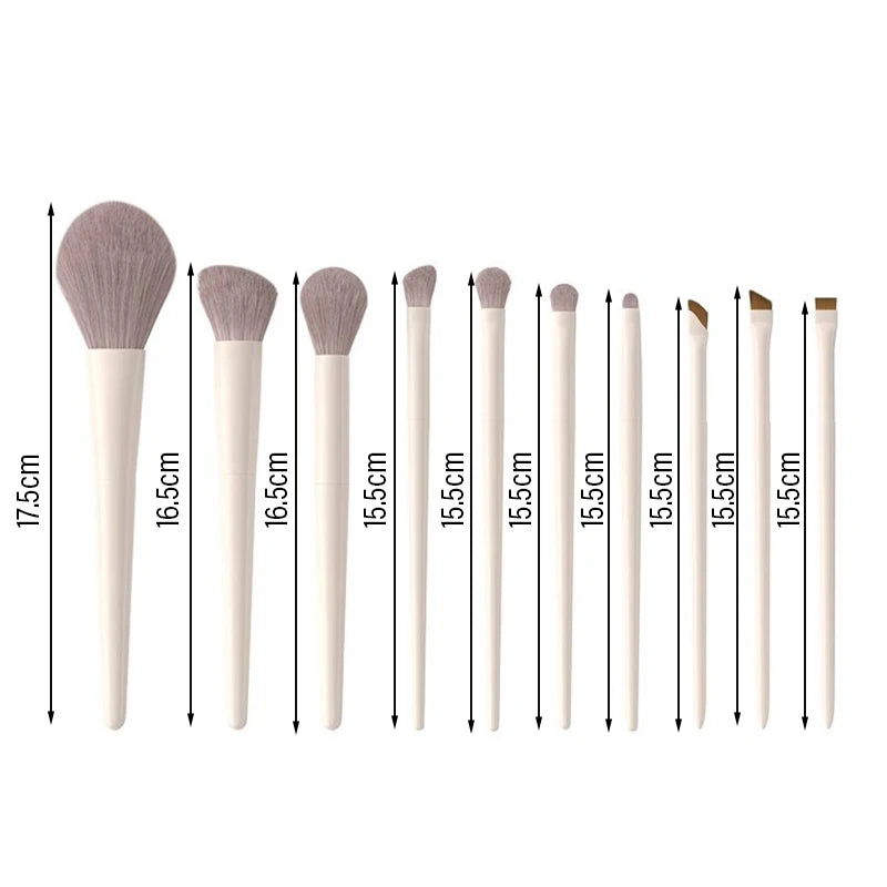 Ivory White Makeup Brush Set 5/7/10/12 Pcs – Soft Synthetic Makeup Brush Set PRIMED