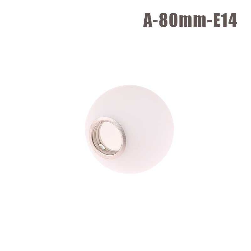 White Glass Lamp Shade Globe – E14/E27 Bulb Fitter Replacement