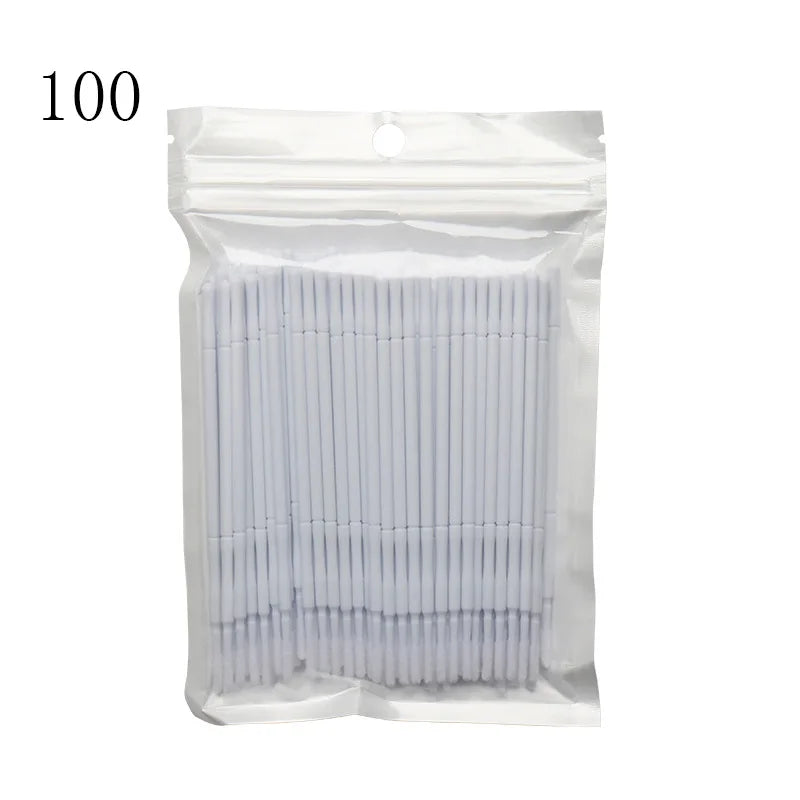Micro Disposable Eyelash Applicator Brushes – 50/100 Pack Makeup Applicator Brushes PRIMED 100Pcs White