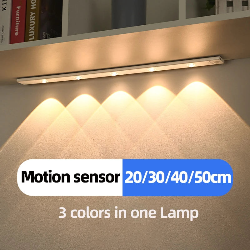USB Rechargeable Motion Sensor LED Cabinet Light – 4 Sizes