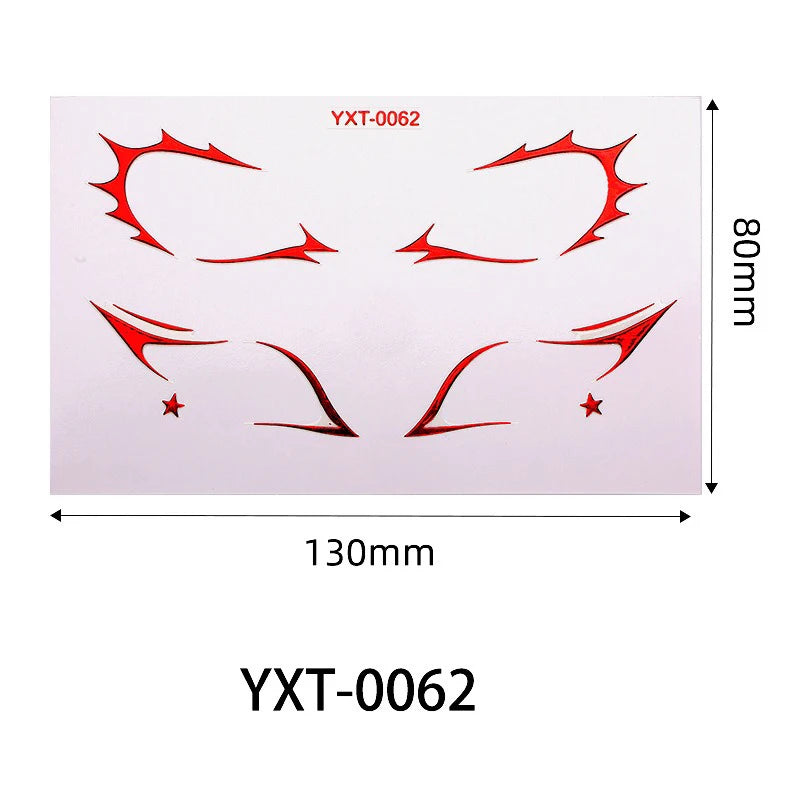 Purple Red Metallic Eye Makeup Stickers | Temporary Tattoo