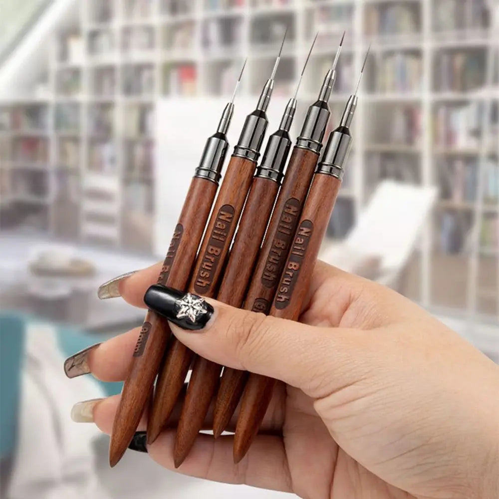 Sandalwood Nail Liner Brush | Fine Detail Nail Art Tool 6–18mm