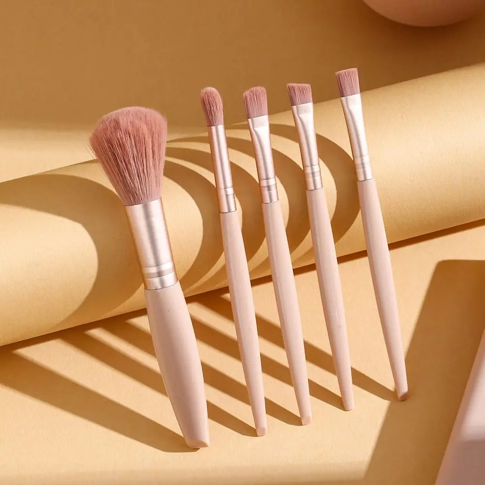 5-Piece Travel Makeup Brush Set with Mirror & Case