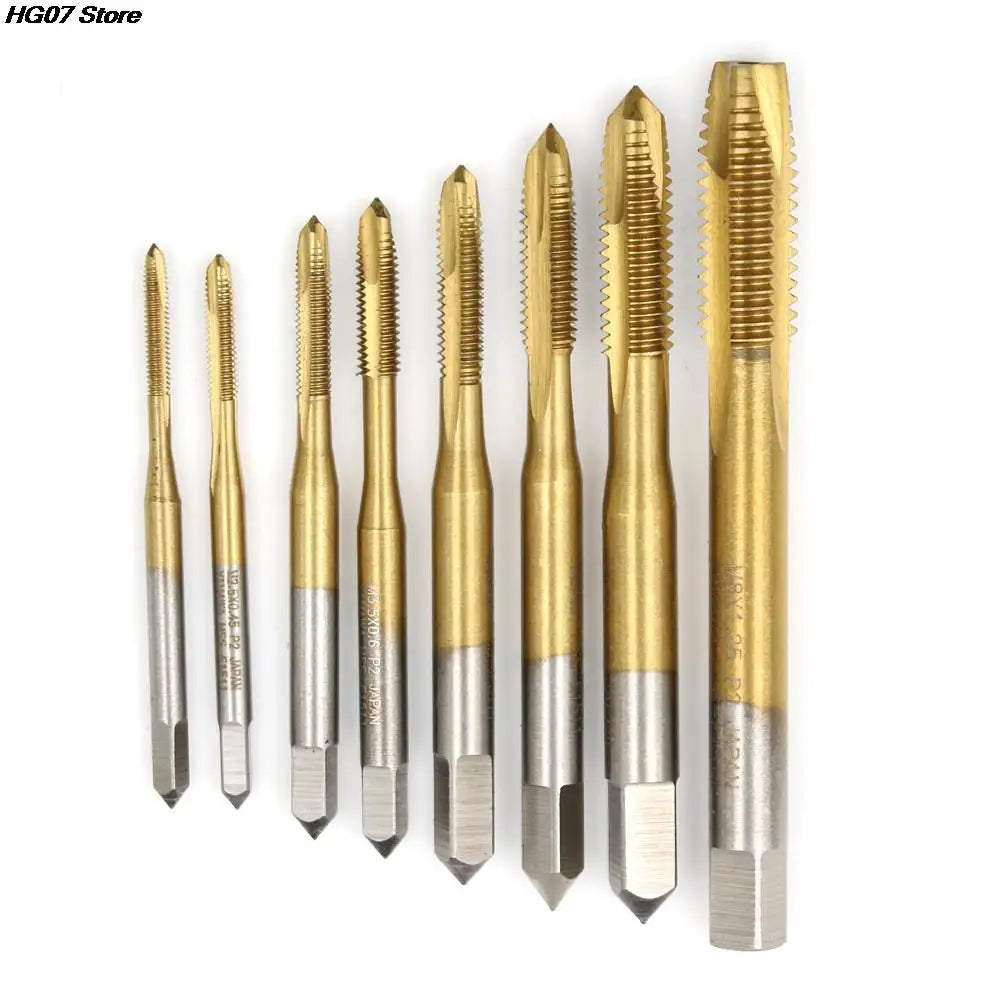 HSS Titanium Spiral Thread Tap Set M2–M8 Right Hand 3 Flute
