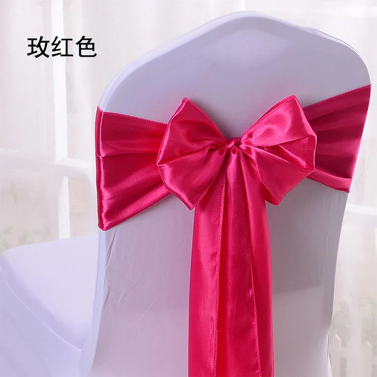 10 Pcs Satin Chair Sashes – Wedding & Banquet Bow Decor