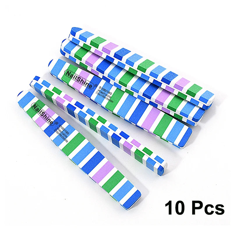 Sponge Nail Files 100/180 Grit – 5 or 10 Pack Dual-Sided