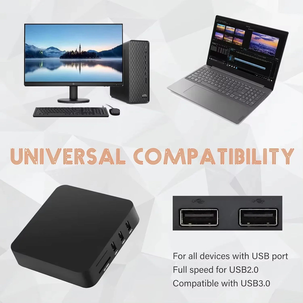 USB All-in-One Memory Card Reader 480Mbps SD CF TF MMC XD Memory Card Reader PRIMED