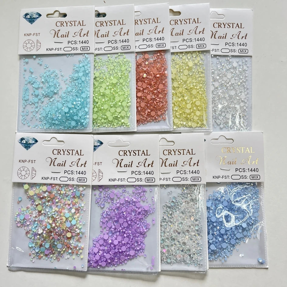 SS3–SS10 Crystal Flatback Rhinestones 1440pc | 3D Nail Art