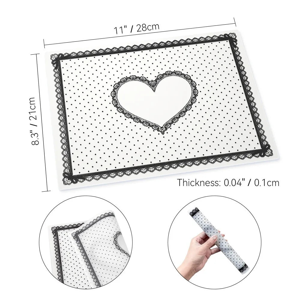 Silicone Nail Art Mat – Non-Slip Washable Lace Hand Cushion