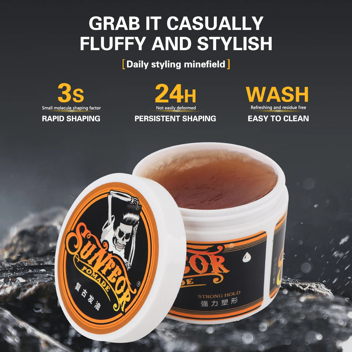 Retro Men's Hair Pomade – Strong Hold Barber Styling Gel