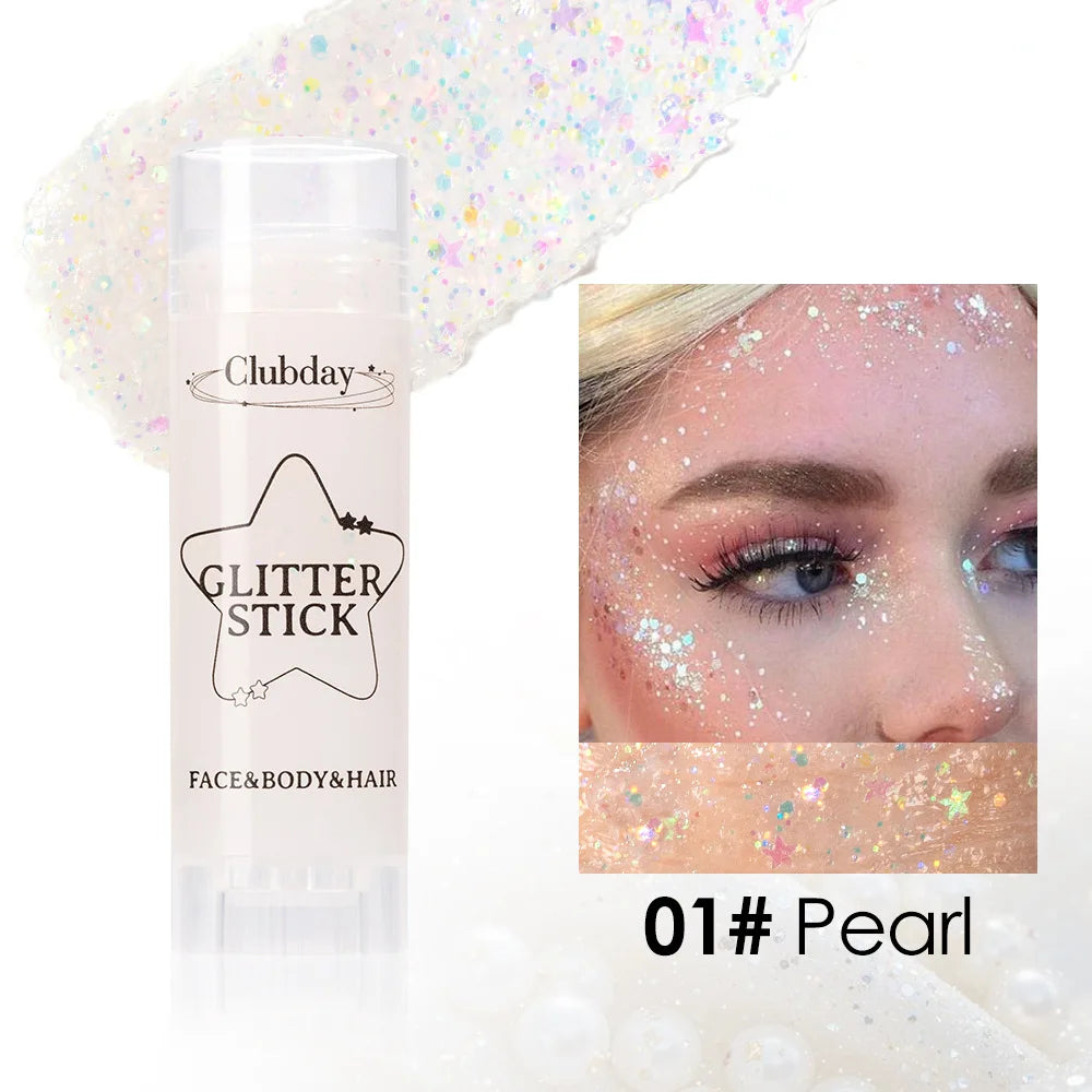 Sequins Glitter Gel Stick – Face, Eye & Body Makeup 6 Colors Glitter Gel Makeup PRIMED 01 5.8g