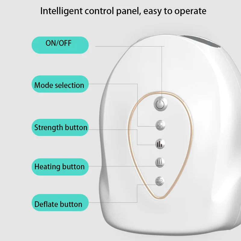 YUKUI Electric Hand Massager – Airbag, 3 Modes & Warm Compress
