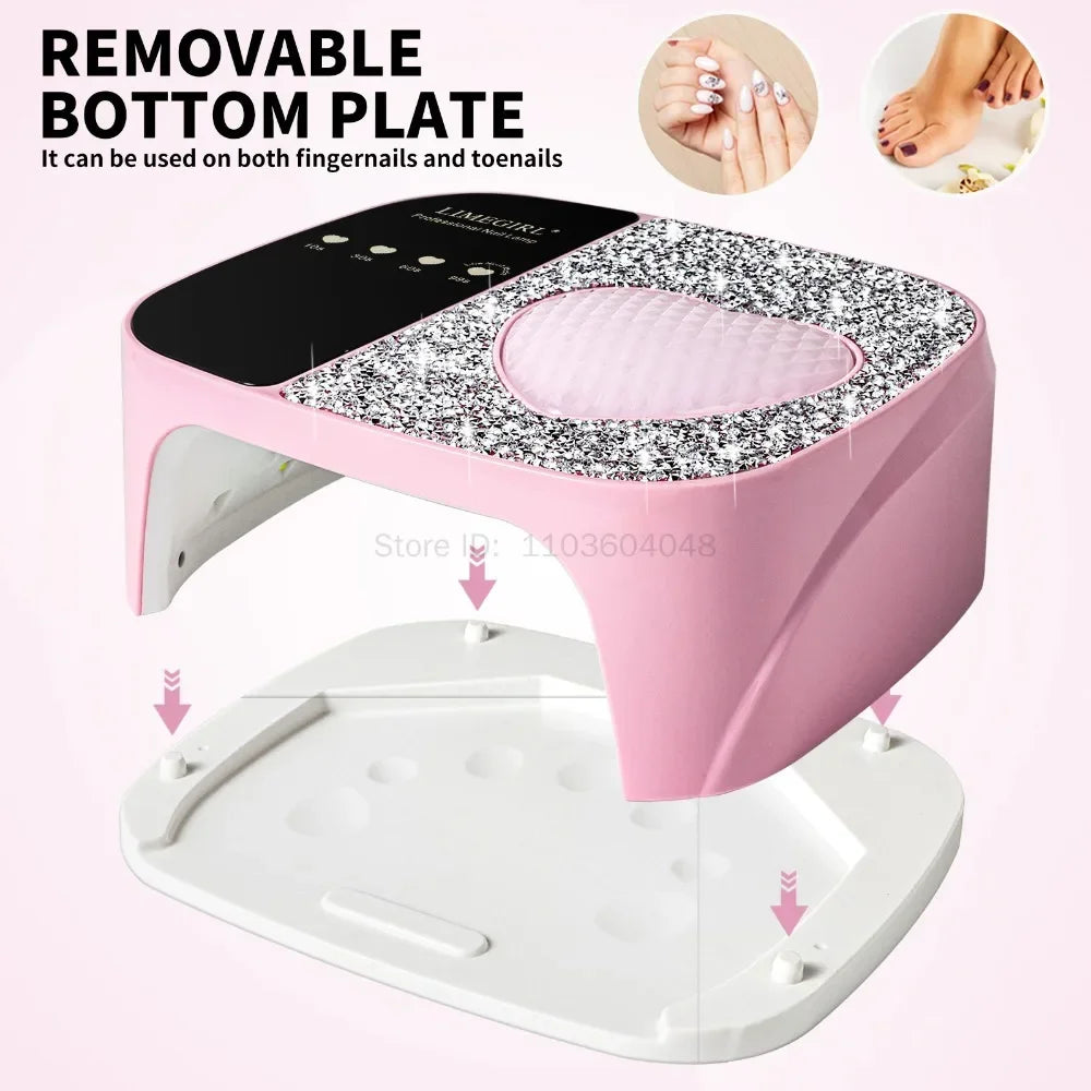 UV LED Nail Lamp Dryer – Rechargeable Heart Diamond Design UV LED Nail Lamp PRIMED