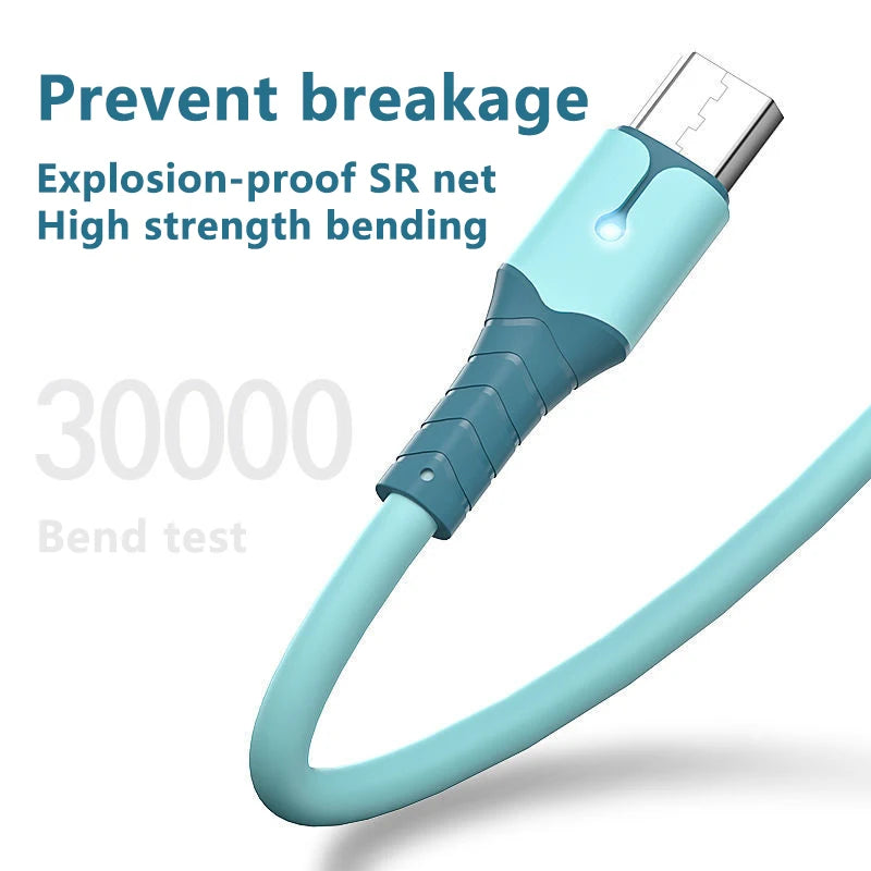 UTHAI USB-C LED Fast Charging Cable – Liquid Silicone Android USB-C Charging Cable PRIMED