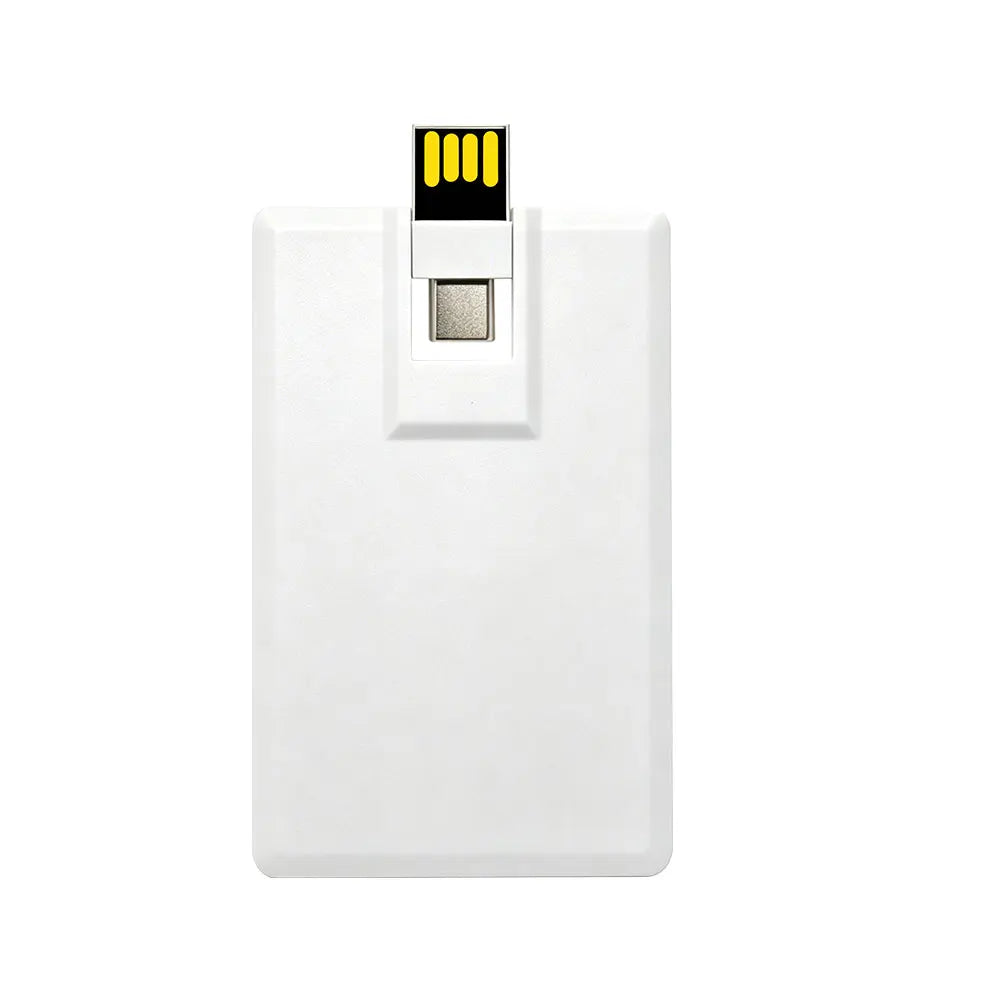Custom Logo Credit Card USB Flash Drive 4GB Dual USB & Type-C Custom USB Flash Drive PRIMED 4GB Type-C USB