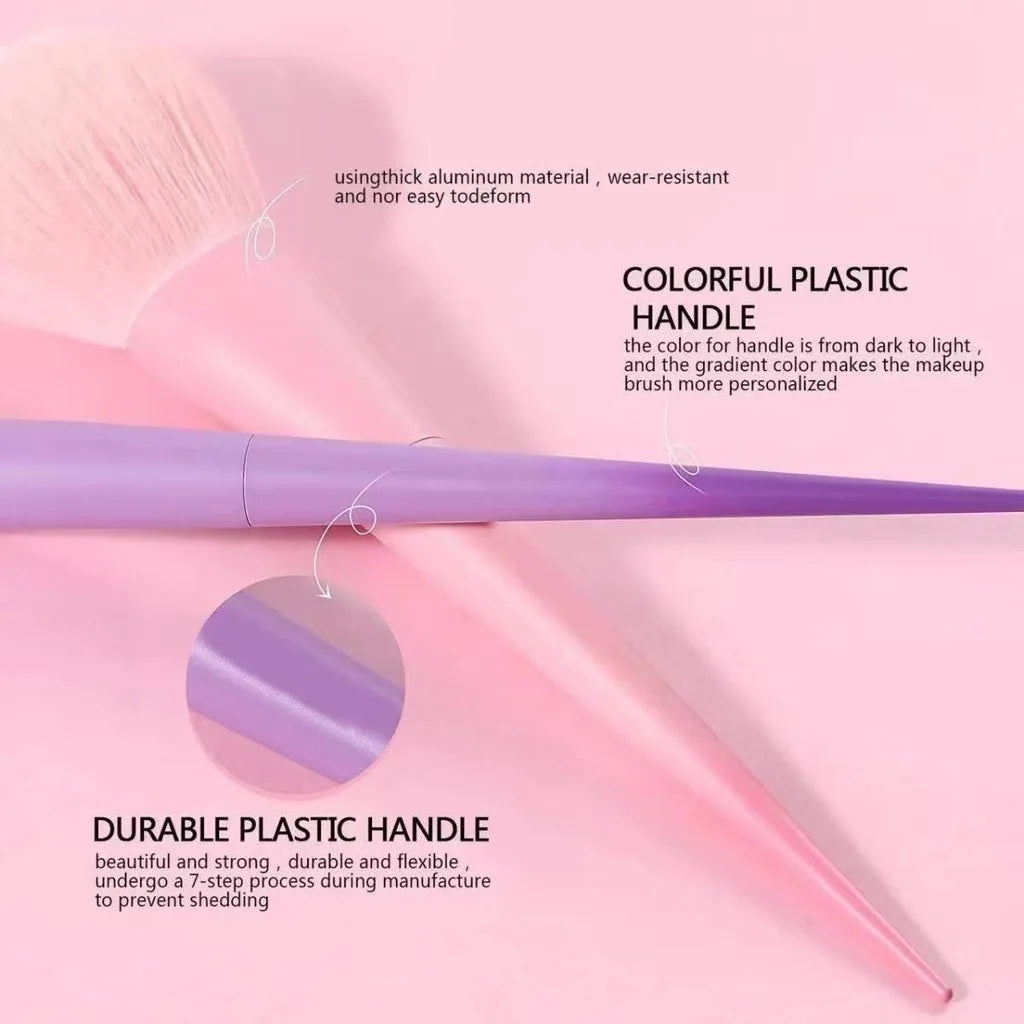 17-Pc Macaron Gradient Makeup Brush Set – Full Face Kit