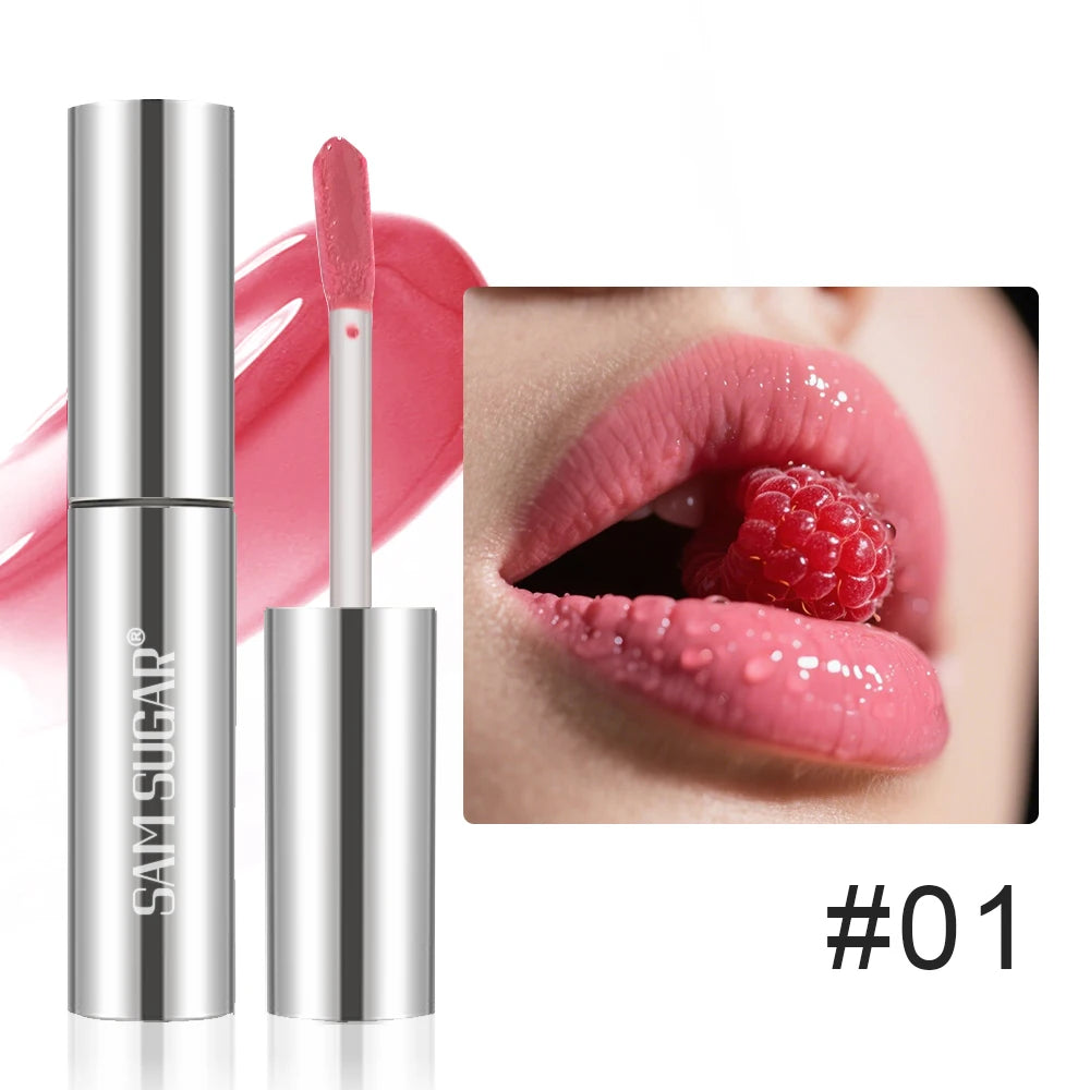 SAM SUGAR Mirror Lip Gloss – Waterproof Hydrating Raspberry