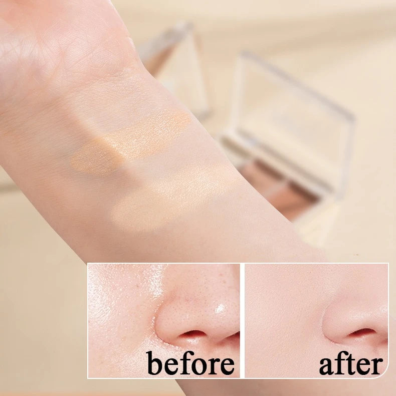 Tri-Color Cream Concealer – Full Coverage, Oil Control Cream Concealer Palette PRIMED