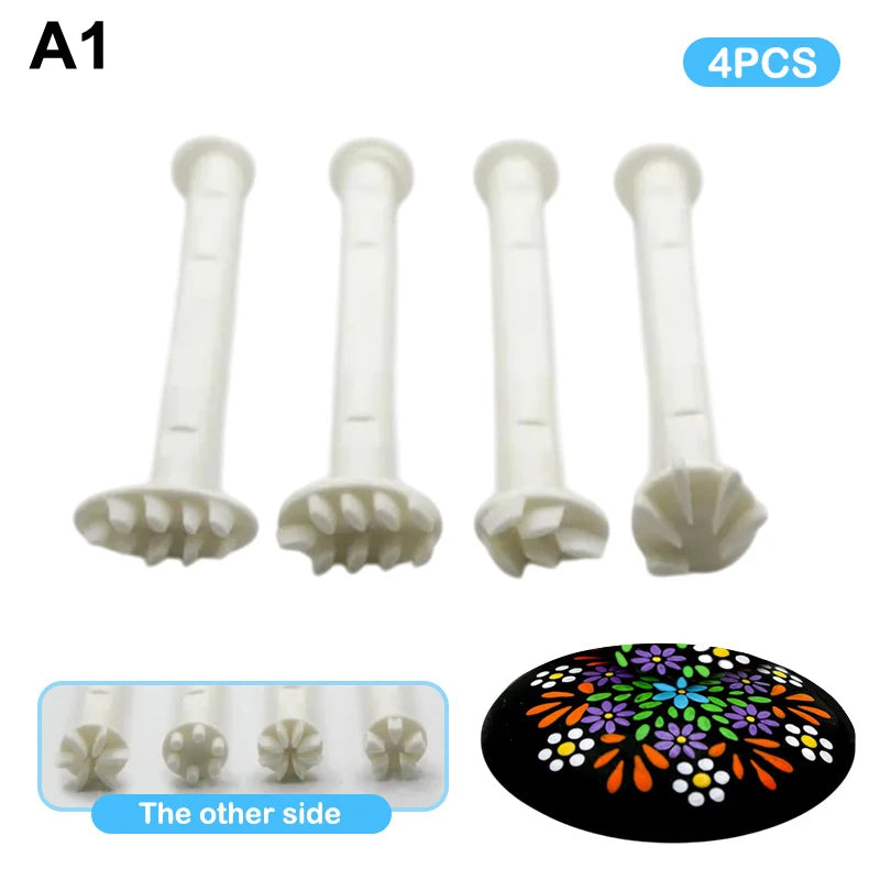 Dot Painting Embossing Stamp Pen Set – Floral DIY Art Tools