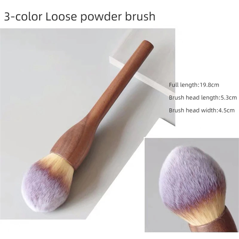 Walnut Wood Handle Makeup Brush – Powder, Blush & Contour