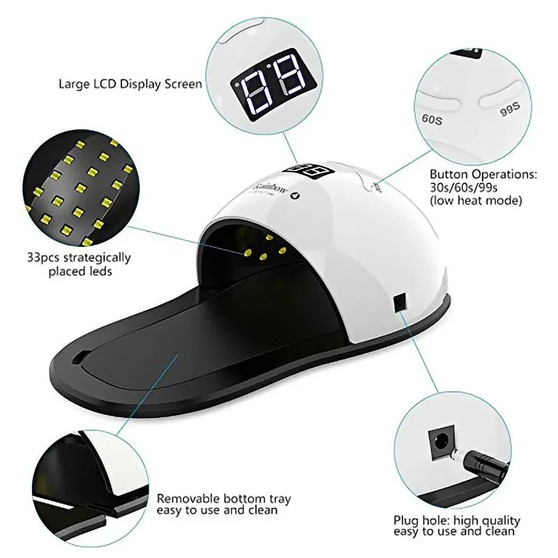 48W UV LED Nail Lamp – Professional Gel Polish Curing Dryer UV LED Nail Lamp PRIMED