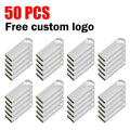 50-Pack Metal USB 2.0 Flash Drives | Custom Logo Engraved USB Flash Drive PRIMED 2GB WHITE