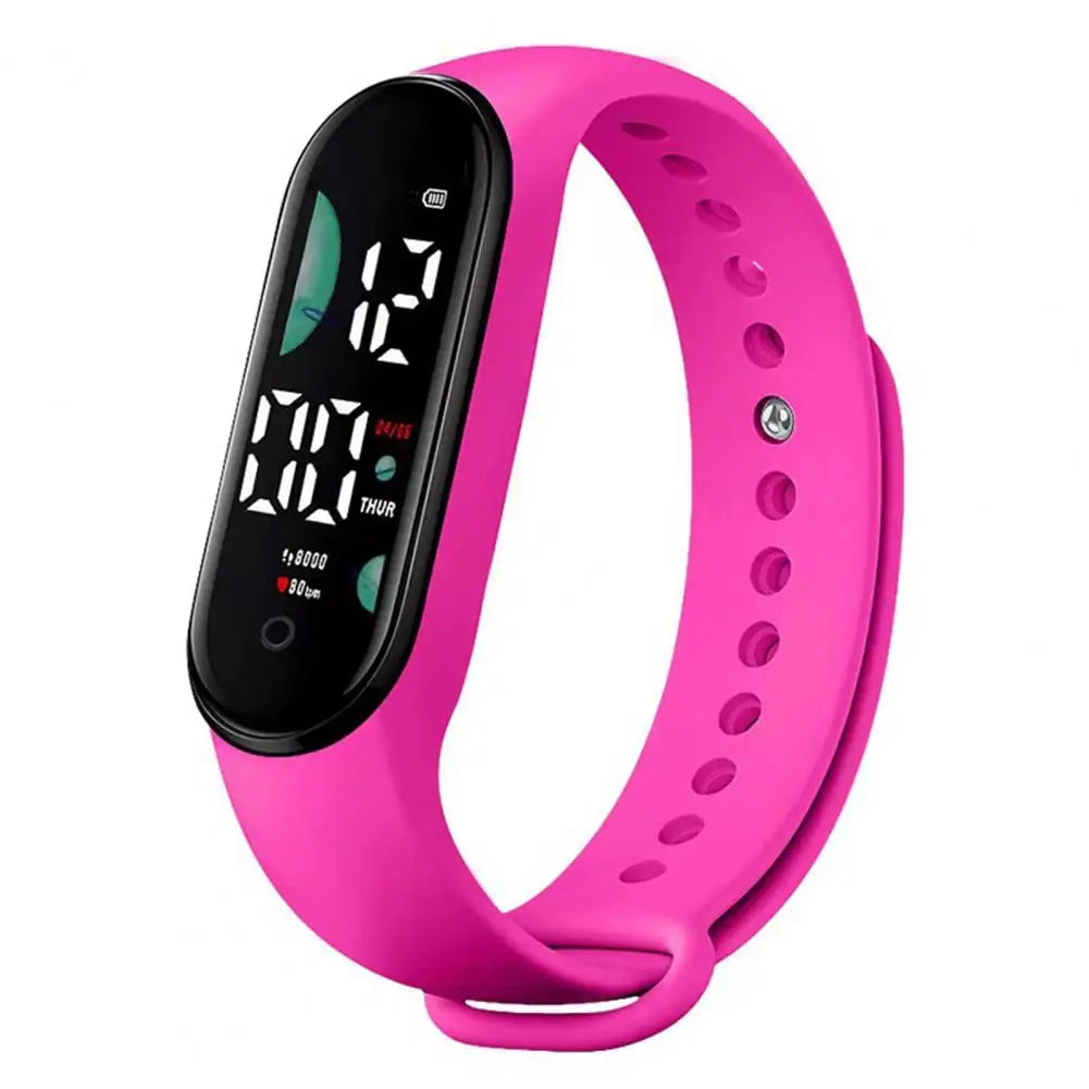 M9 Kids LED Digital Touch Watch – Waterproof Sports Bracelet Kids Digital Watch PRIMED Rose Red