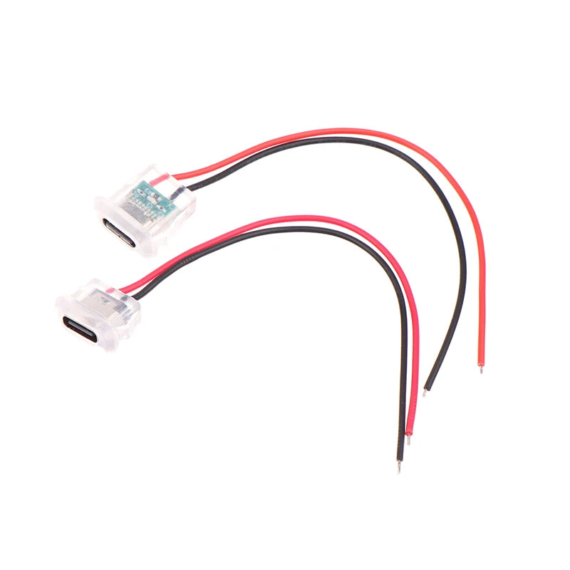 Waterproof USB-C Female Connector Jack with LED Panel
