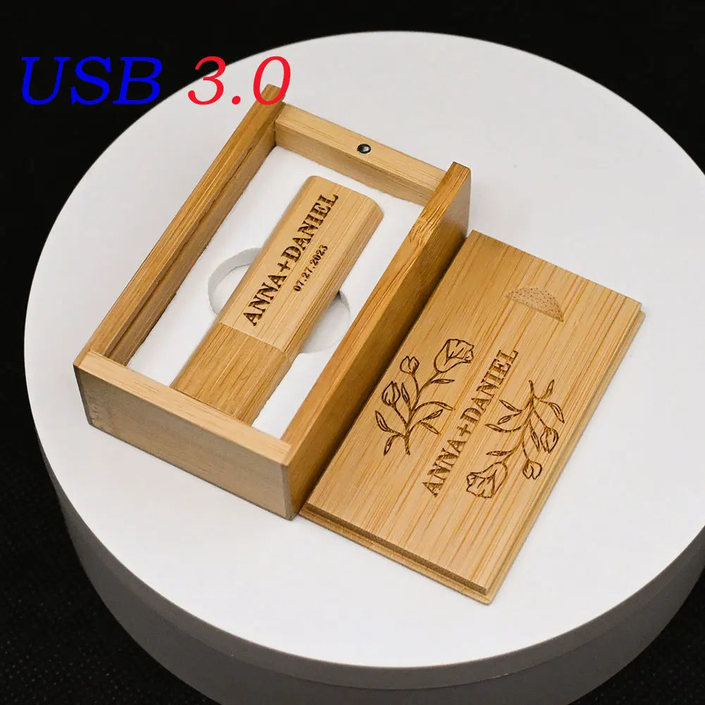 20-Pack Wooden USB 3.0 Flash Drives | Free Custom Logo 4–128GB USB Flash Drive PRIMED