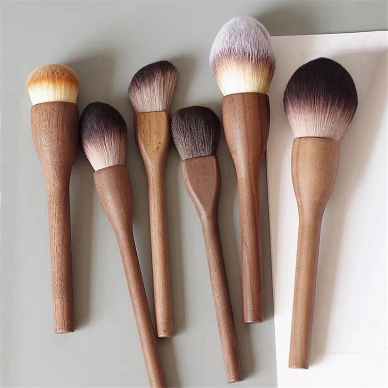 Walnut Wood Handle Makeup Brush – Powder, Blush & Contour