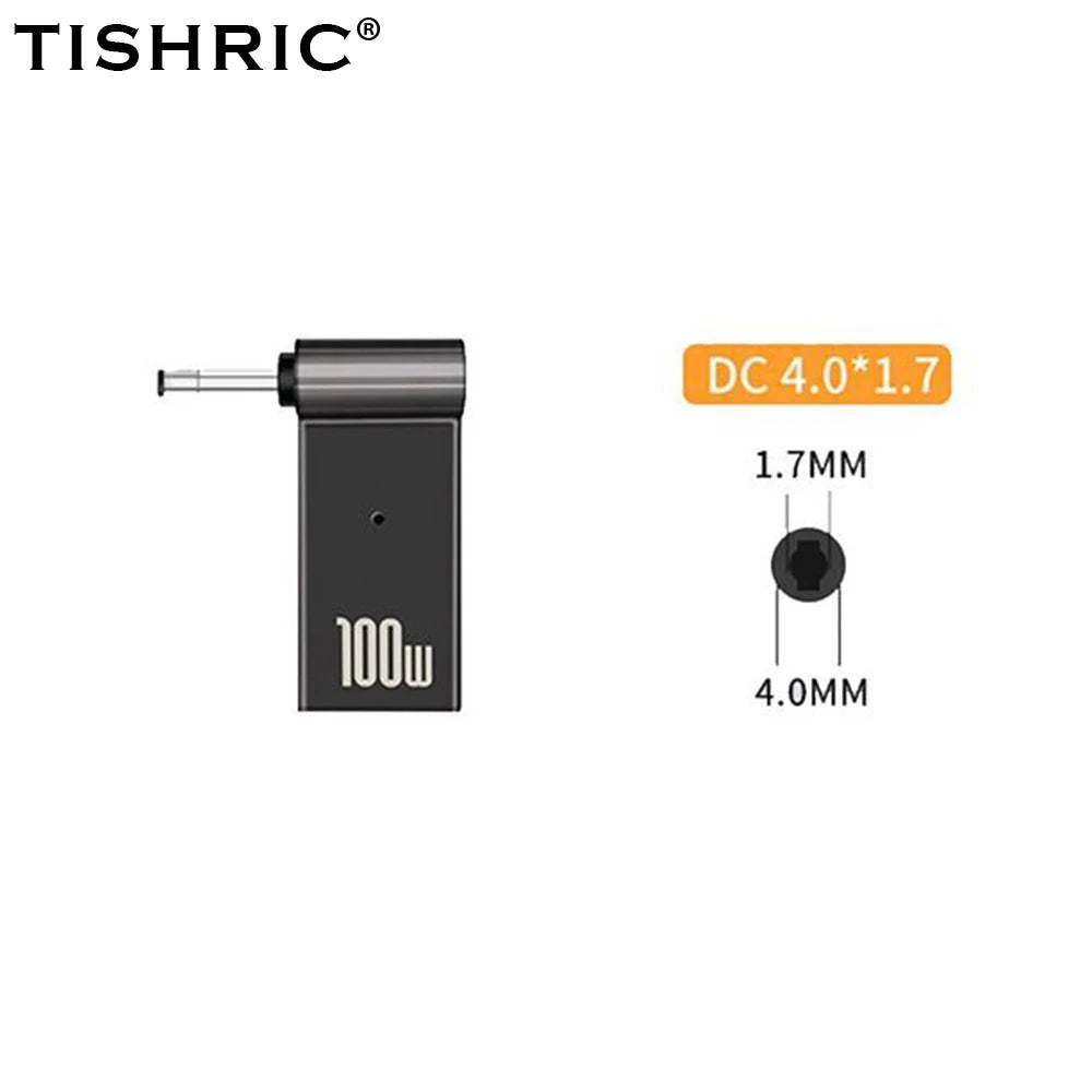 TISHRIC 100W USB-C to DC Laptop Power Adapter | Lenovo HP Dell