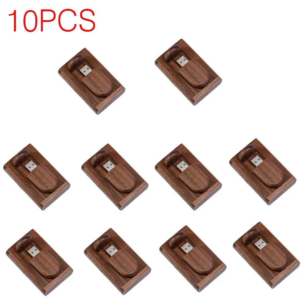 10-Pack Bamboo USB Flash Drives | Free Custom Logo 64GB/32GB USB Flash Drive PRIMED 32GB 10PCS-LOT-Walnut China Mainland