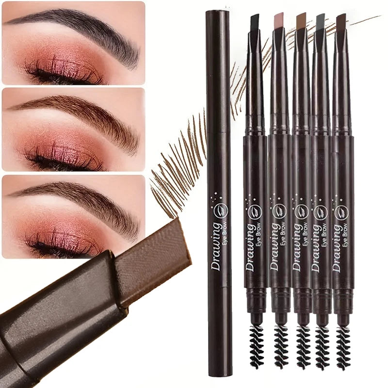 Waterproof Taupe Eyebrow Pencil – Fine Tip & Spoolie Brush