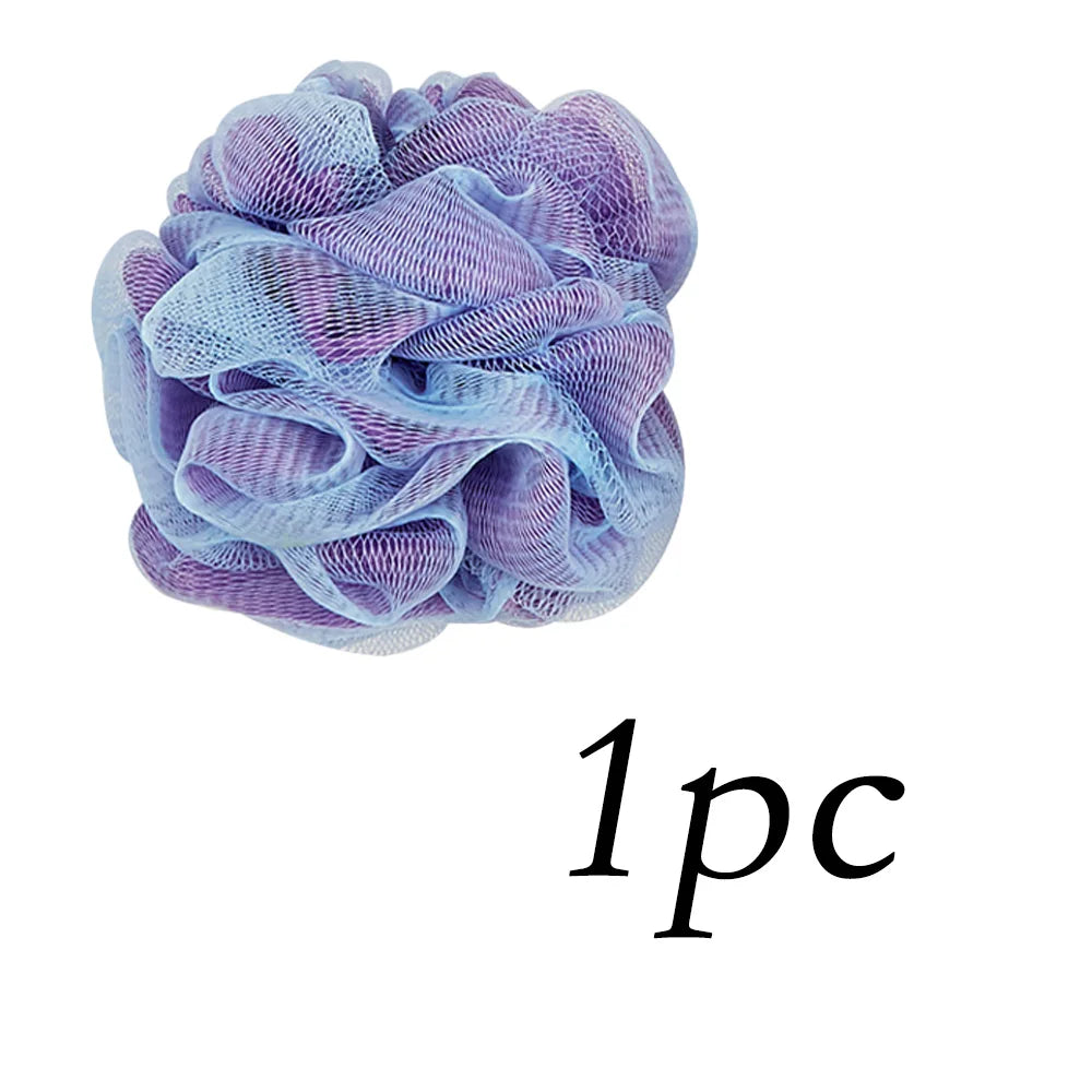 Two-Color Exfoliating Bath Pouf & Body Scrubber | Nylon Mesh Bath Pouf Scrubber PRIMED MY03-blue-02 50g